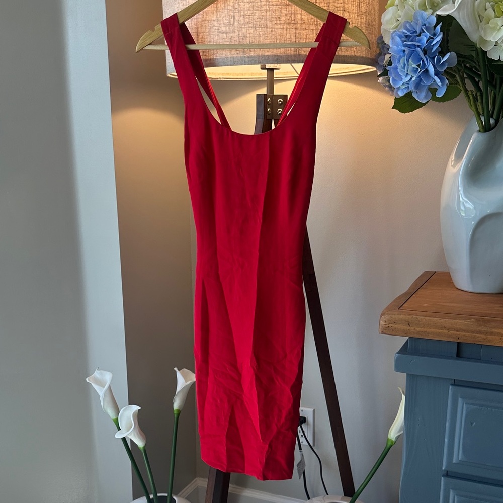 Ann Taylor Vibrant Silk Red Mini Dress